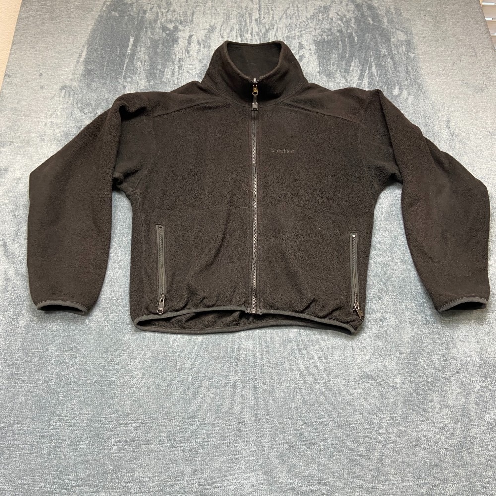 Solstice Polartec Fleece Jacket Womens Medium Black Full Zip Mock Neck Outdoor